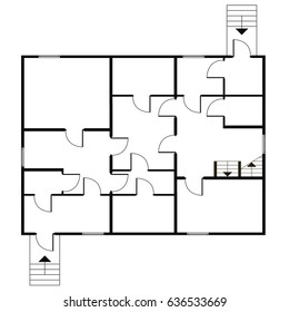 Abstract vector flat architectural blueprint