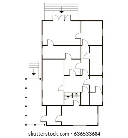 Abstract vector flat architectural blueprint