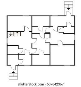 Abstract vector flat architectural blueprint