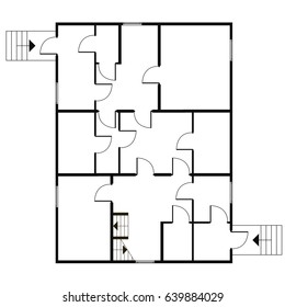 Abstract vector flat architectural blueprint