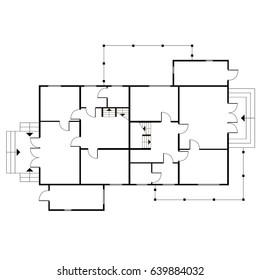 Abstract vector flat architectural blueprint