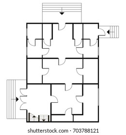 Abstract vector flat architectural blueprint