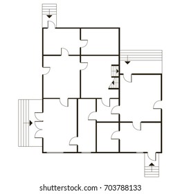 Abstract vector flat architectural blueprint