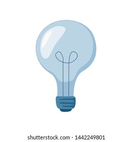Abstract vector flat design light bulb isolated on white background