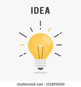 Abstract vector flat design lightbulb idea icon