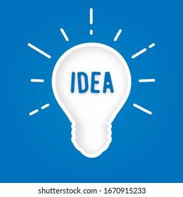Abstract vector flat design lightbulb idea icon