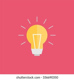 Abstract vector flat design lightbulb