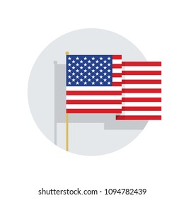 Abstract vector flat design USA flag icon