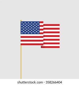 Abstract Vector Flat Design USA Flag Icon