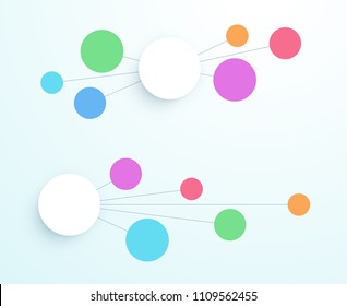 Abstract Vector Flat Horizontal Mind Map Infographic