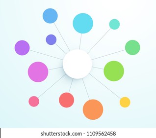 Abstract Vector Flat Large Mind Map Infographic