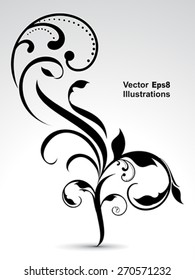 abstract vector floral background with curve 