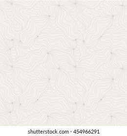 Abstract vector floral background of doodle hand drawn lines. Monochrome wave pattern. Coloring book page. Seamless wallpaper.