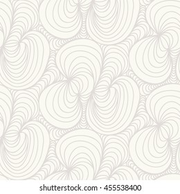 Abstract vector floral background of doodle hand drawn lines. Monochrome wave pattern. Coloring book page. Seamless wallpaper.