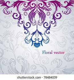 Resumen vectorial de fondo floral con flores orientales.