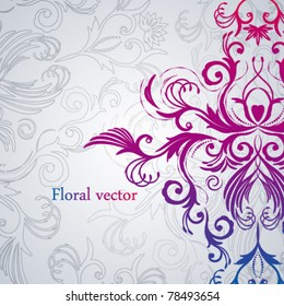 Abstract vector floral background with east flowers.