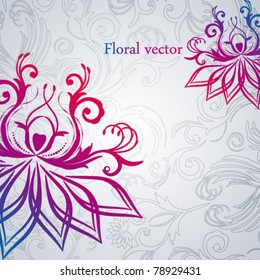 Abstract vector floral background with east flowers.