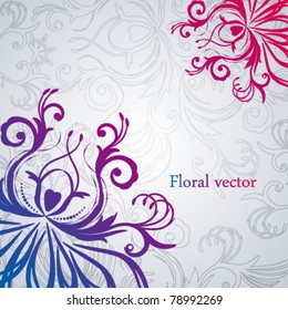 Resumen vectorial de fondo floral con flores orientales.