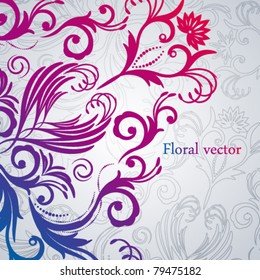 Abstract vector floral background with east flowers.
