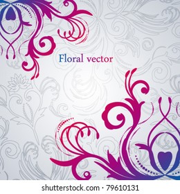Resumen vectorial de fondo floral con flores orientales.