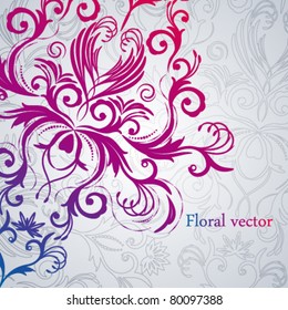 Abstract vector floral background with east flowers.