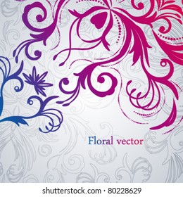 Abstract vector floral background with east flowers.