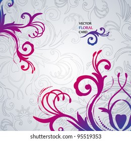 Abstract vector floral background with east flowers.