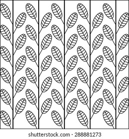 Abstract vector floral background. Leaves vintage pattern. Black and white. Backgrounds & textures shop.