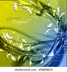 Abstract vector floral background . Stylish vector frame with curl filament and petals