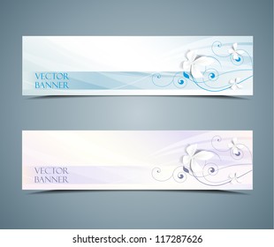 abstract vector floral banners set