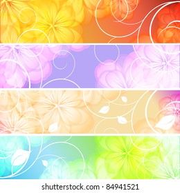 abstract vector floral banners set. Eps10