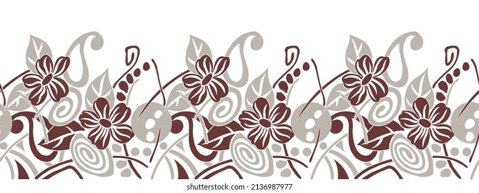 Abstract vector floral border design