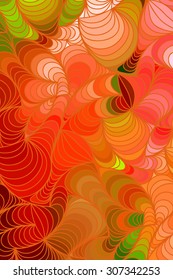Abstract vector floral colorful background of hand drawn lines