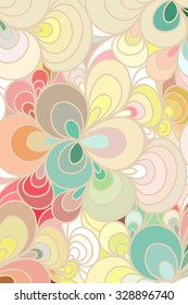 Abstract vector floral colorful background of drawn lines