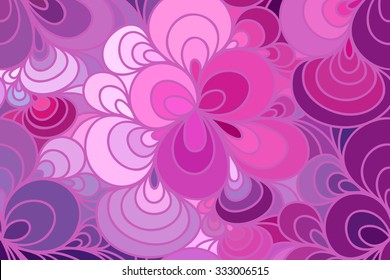 Abstract vector floral colorful background of drawn lines