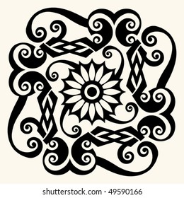 abstract vector floral, decorative design element