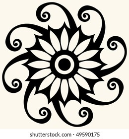 vector abstracto floral, elemento de diseño decorativo