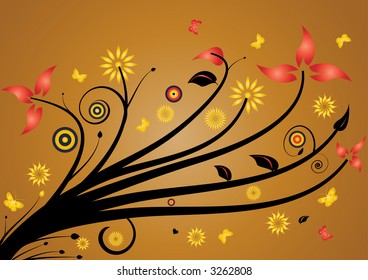 abstract vector floral design