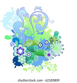 Abstraktes Vektorgrafik-Design-Element auf Blau