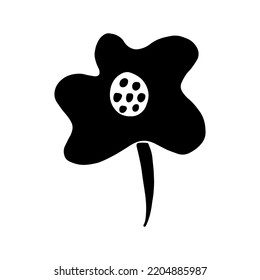 Abstract vector floral doodle element for design. Modern shape illustration