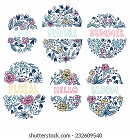 abstract vector floral elements