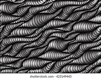 Abstract vector floral grey background of doodle hand drawn lines. Monochrome pattern. Black white wave wallpaper.