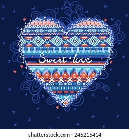abstract vector floral heart