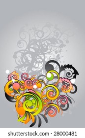 Abstract vector floral illustration