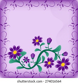 abstract vector floral illustration greeting card