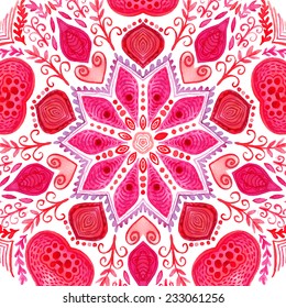 Abstract vector floral ornamental border. Lace pattern design. Watercolor ornament on blue background. Vector ornamental border frame. Can be used for Xmas banner, cards, wedding invitations etc