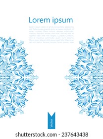Abstract vector floral ornamental border. Lace pattern design. Vector ornamental border frame. Can be used for Xmas banner, cards, wedding invitations etc