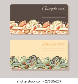 Abstract vector floral ornamental border. With space for text.