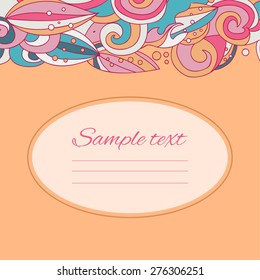 Abstract vector floral ornamental border. Can be used for banner, cards, wedding invitations etc.