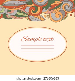 Abstract vector floral ornamental border. Can be used for banner, cards, wedding invitations etc.